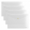 фото Конверт на кнопке А4 Glossy Clear 0,16мм прозрачн., с цветной кнопкой